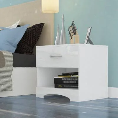 1 Drawer Nightstand Latitude Run Color: White