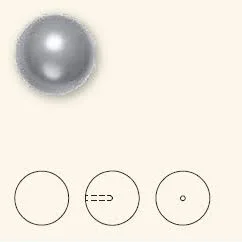 Swarovski 5818 8mm Half-Drilled Pearls Light Grey (250 Pieces)