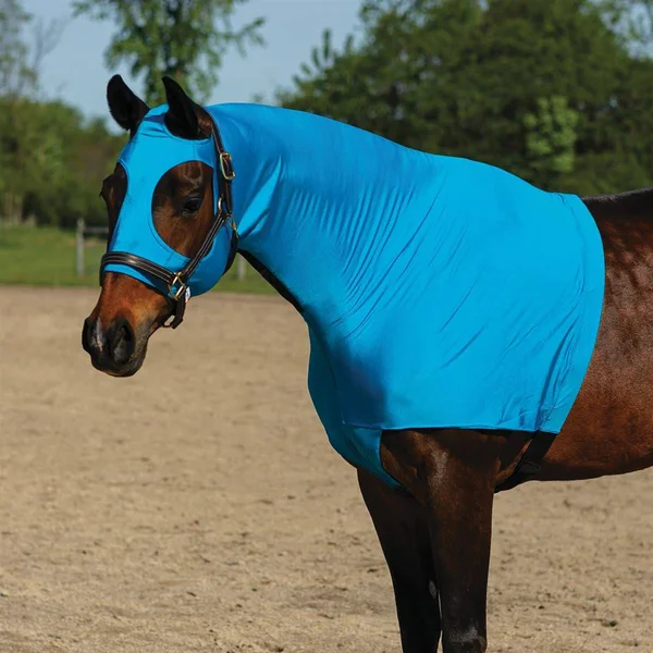 Dura-Tech 3/4 Zip Horse Slicker, Sleazy, Slinky Hood Turquoise Size Large (76-80)