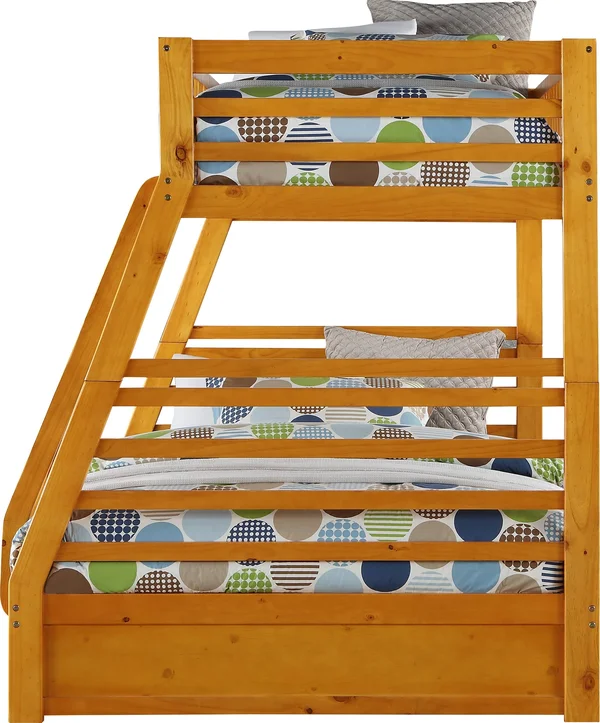 Acme Jason Bunk Bed - Honey Oak, Twin-Over-Full