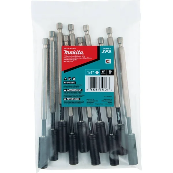 Makita E-01410 Impact XPS 6 Magnetic Insert Bit Holder - 10-Pack