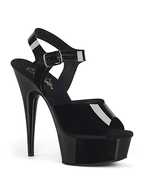 DELIGHT-608N - 6x22 Heel, 1 3/4x22 Platform Ankle Strap - White 5