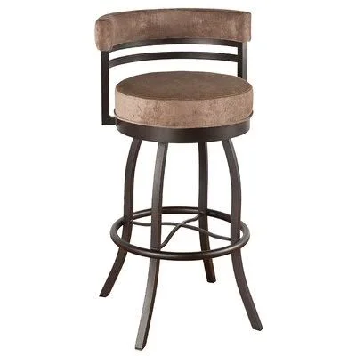 Hoy 34x22 Swivel Bar Stool Red Barrel Studio Frame Finish: Flintrock Gray, Upholstery: Ford Black