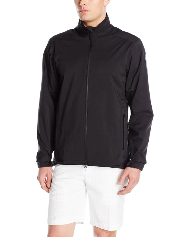 Adidas Mens Climaproof Heather Stretch Full Zip Rain Jacket Black 2XL