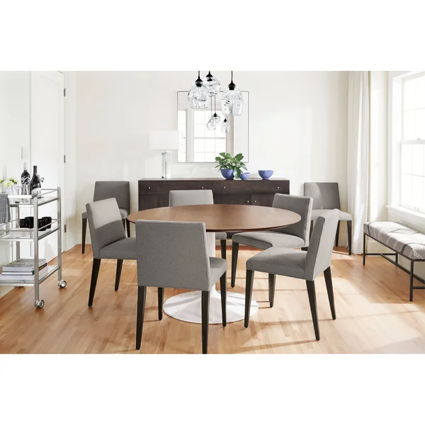 Room & Board - Modern Aria 27 Diameter Round Table, Maple Top w/ Stainless Steel Frame Base