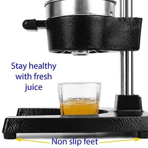 Royal Brands Manual Citrus Juicer Commercial Grade Cast Iron (Stainless Steel) STRAINER and Squeezer for Lemons Oranges Grapefru
