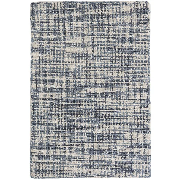 Dash and Albert Olio Blue Hooked Wool Rug 3'x5'