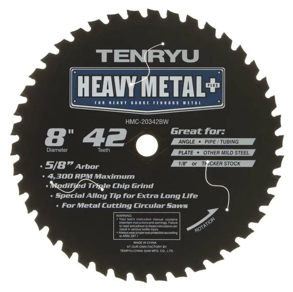 Tenryu-HMC-20342BW 8in x 42T MTCG Heavy Metal Saw Blade