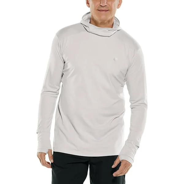 Coolibar Men's Agility Performance Hoodie - UPF Protection Hoodies for Men, Grey, Small