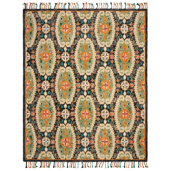 Safavieh 6& x 6& Square Blossom BLM454A Charcoal Gold Rug