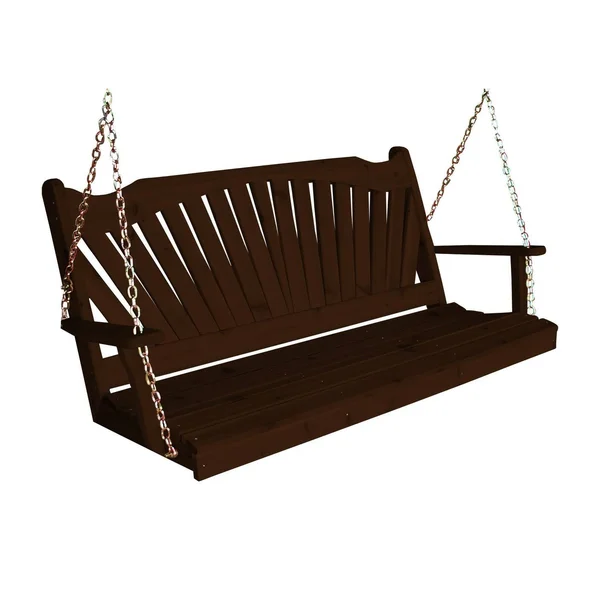 Kunkle Holdings Cedar 5 Fanback Swing Walnut Stain