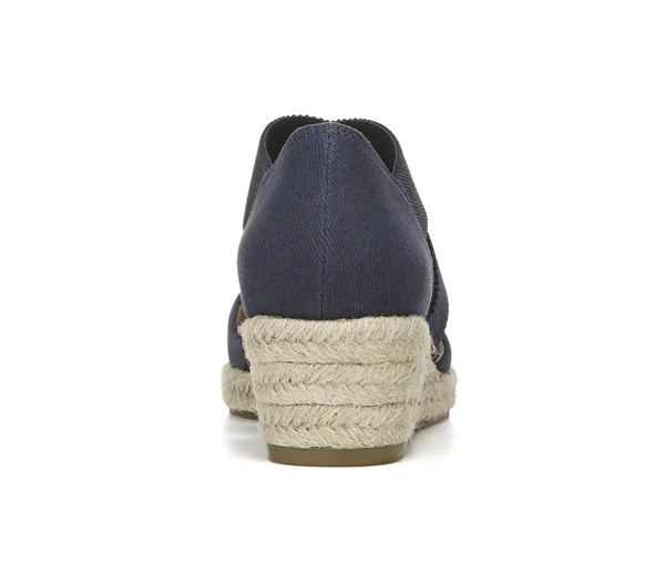 LifeStride Women's Keaton Espadrille Wedge, Navy Solid Canvas
