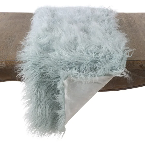 Saro Lifestyle Mongolian Faux Fur Runner - Rose - 16x22x90x22