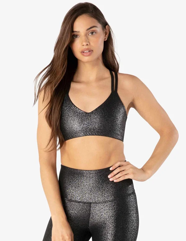 Beyond Yoga - Twinkle Sports Bra Black/Silver, 00-XS