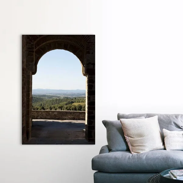 Landscape Viewed Through An Arch, San Gusme, Tuscany, Italy, Canvas Wall Art, 40x60, Great Big Canvas