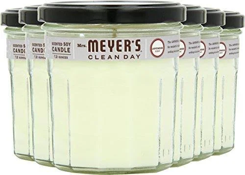 Mrs. Meyer&s Clean Day Soy Candle - Lavender, 7.2-Ounce Glass Jars (Pack of 6)