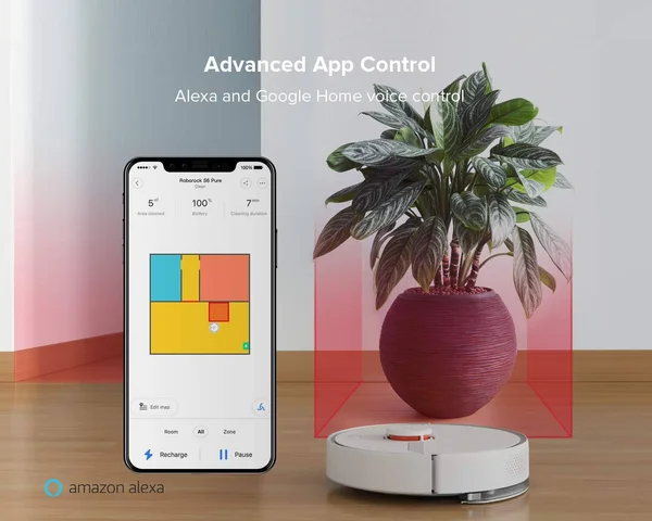 Roborock S6 Pure Robot Vacuum and Mop - Multi-Floor Mapping, Lidar NAVIGATION, No-Go Zones, Selective Room Cleaning, Super Strong