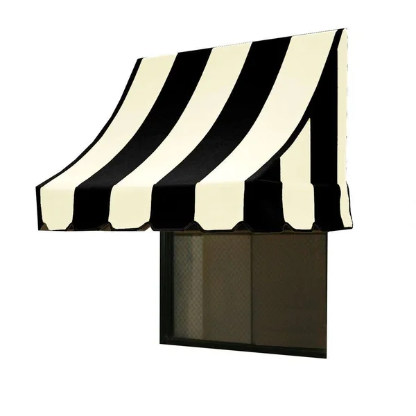 Awntech 8.38 ft. Wide Nantucket Window/Entry Awning (44 in. H x 36 in. D) in Black/White NN33-8KW