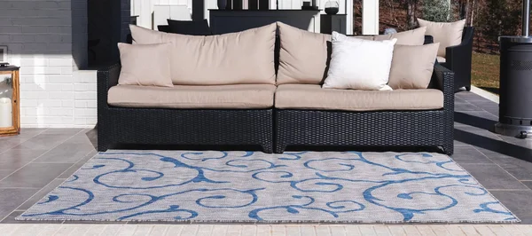 Unique Loom Outdoor Curl Rug - Light Gray (9& 0 x 12& 0)