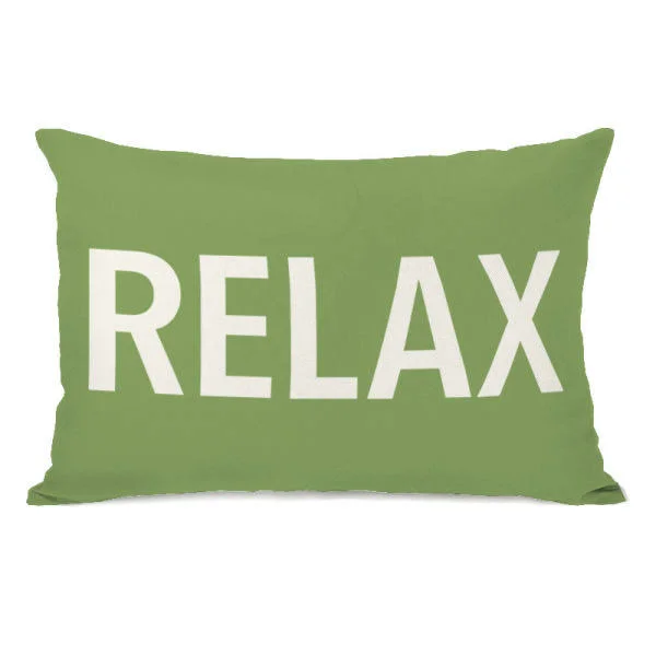 One Bella Casa Relax Throw Pillow Color: Olive