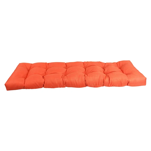 Blazing Needles 60-Inch by 19-inch Tufted Solid Outdoor Spun Polyester Loveseat Cushion Orange-Color