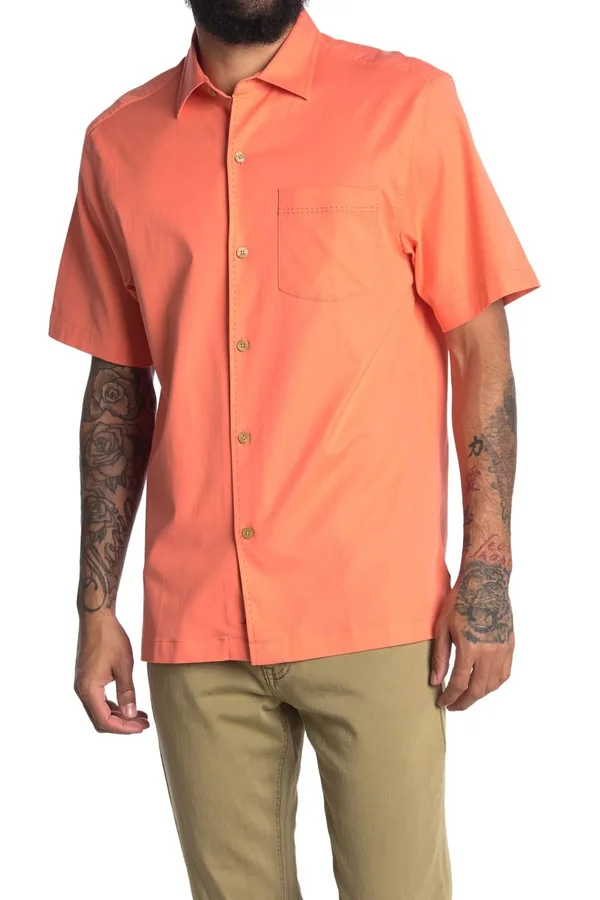 Tommy Bahama Catalina Stretch Twill Short-Sleeve Woven Shirt - M