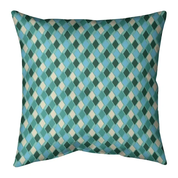 Retro Diamonds Throw Pillow - 16 x 16 - Yellow & Blue - Cotton