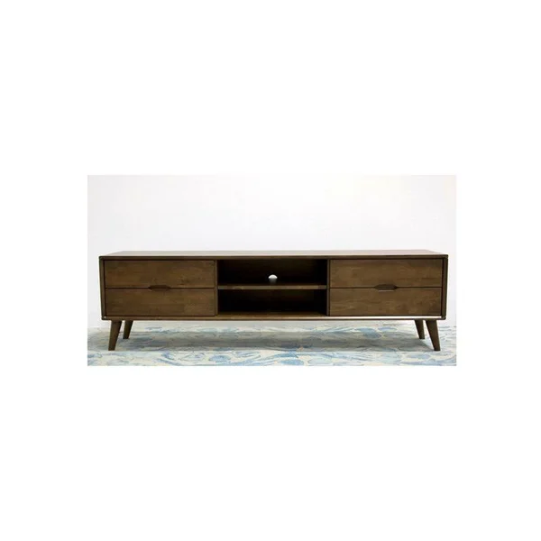Allora Mid Century Modern Wood TV Stand in Brown Walnut