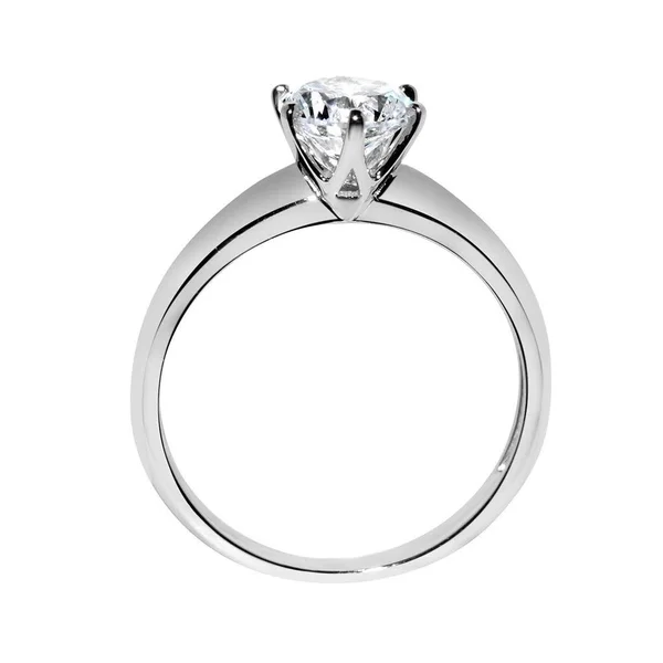 14K Yellow or White Solid Gold 1ct Round Cubic Zirconia Solitaire Ring - 7.5