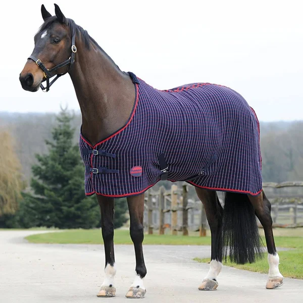 Weatherbeeta Standard Neck Waffle Cooler Rug - Navy/Red/White