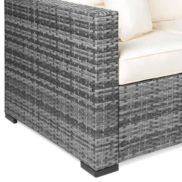 Best Choice Products 3-Seat Outdoor Wicker Sofa with Cushions, Gray