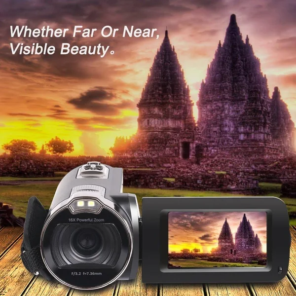 Camera Camcorders - Besteker Portable 1080p 24MP 16x Digital Zoom Video Camcorder with 2.7x22 LCD and 270 Degree Rotation Screen