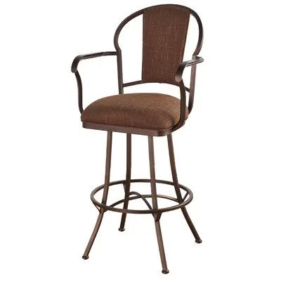Hoyos Swivel Bar & Counter Stool Red Barrel Studio Seat Height: Bar Stool (30x22 Seat Height), Color: Matte Black, Upholster