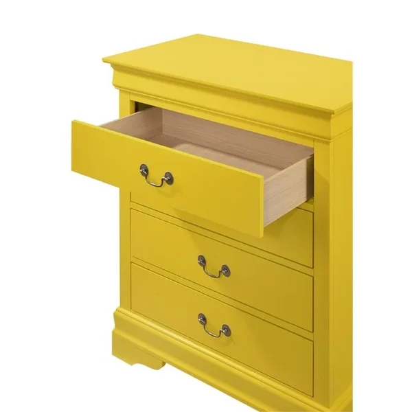 Glory Furniture Louis Phillipe G3102-BC 4 Drawer Chest, Yellow