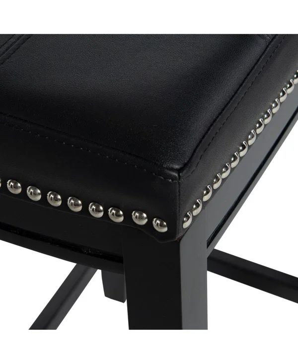 Linon Home Decor Rumsey 32x22 Backless Wood Bar Stool - Black