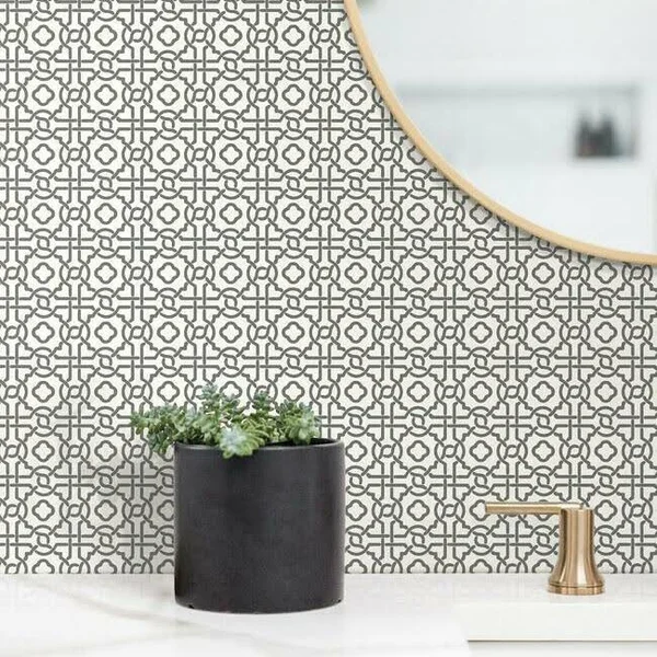 York Wallcoverings SS2597 Slate Pergola Lattice Wallpaper