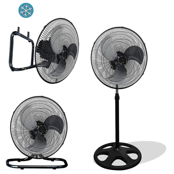 Premium Large High Velocity Industrial Floor Fan 18x22 Floor Stand Mount Oscillating - Cool Black & Silver