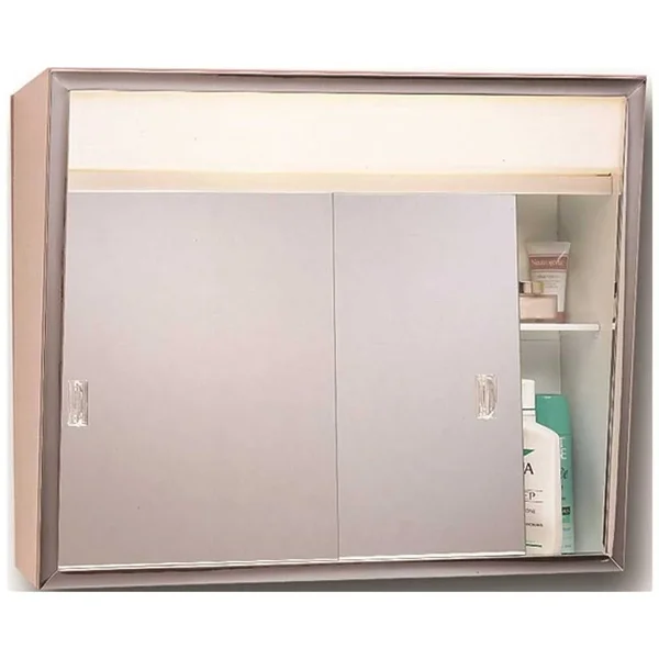 American Pride 700L Series 24x22 Sliding Medicine Cabinet, 2 Light Without Outlet