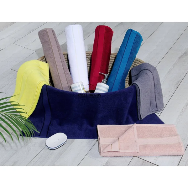 Luxurious 100% Cotton Absorbent 600 GSM 6 Piece Bathroom Towel Set 2 Washcloths - 2 Hand Towels, 2 Bath Towels - Taupe