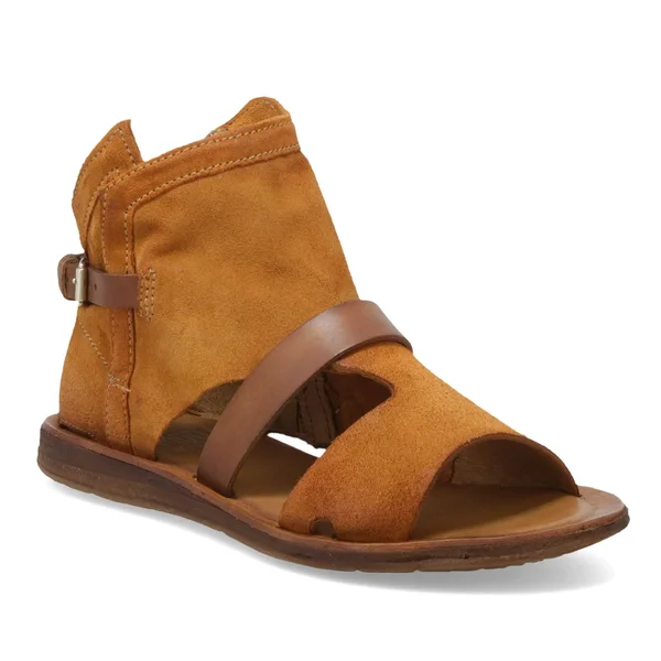 Miz Mooz Finney Suede Women's Ankle Strap Sandal Wheat Suede Size 42