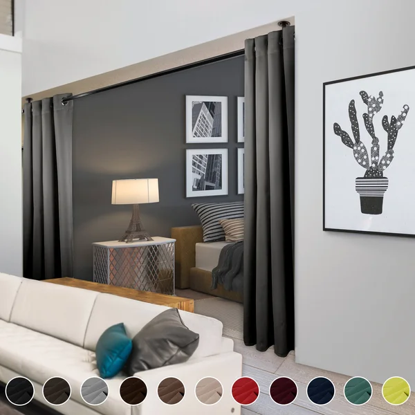 Rod Desyne Room Darkening Curtain 108 inch Height - 1 PANEL, Light Grey