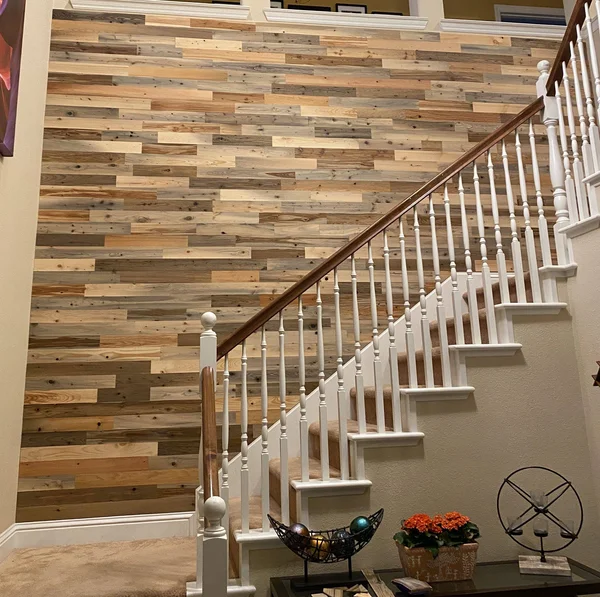Timberchic 214 Peel and Stick Reclaimed River Wood, 4 in. Planks