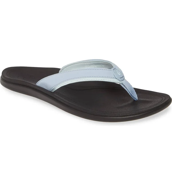 Olukai Punua Women's Beach Sandals Cloud Blue - Black - 10