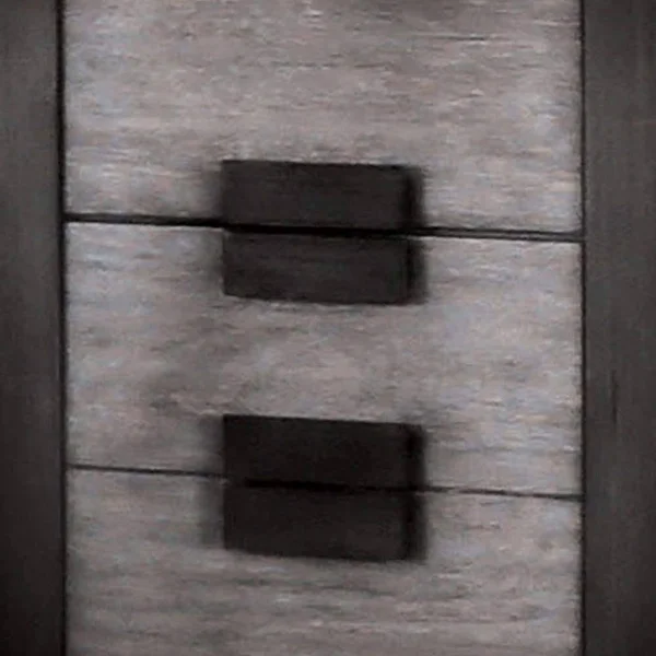 Benzara BM203140 Transitional Wooden Nightstand with 3 Drawers Storage Gray and Black
