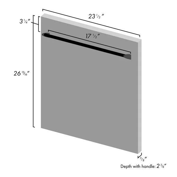 ZLINE 24x22 Dishwasher Panel with Traditional Handle Black Stainless Steel