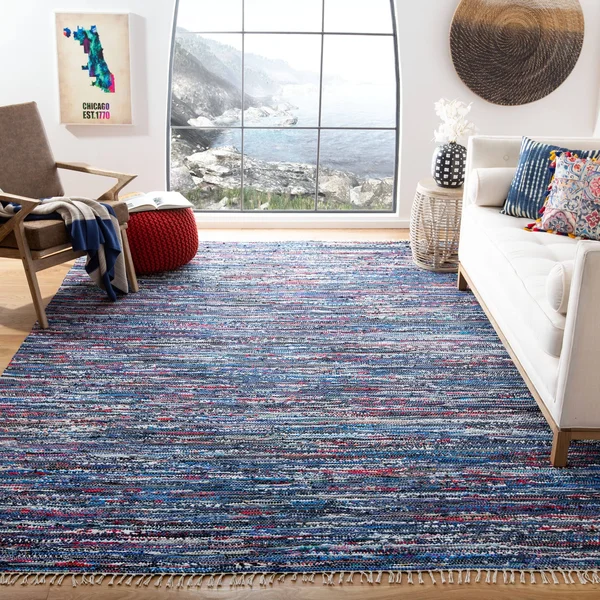 Safavieh Rag Rug Blue/Multi 2 ft. 3 in. x 12 ft. Runner Rug