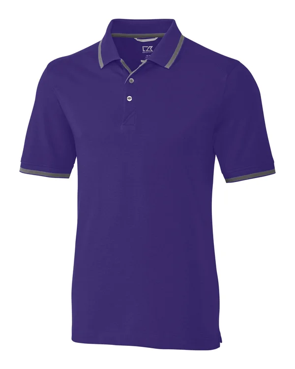Cutter & Buck MCK00011 Men Advantage Tipped Polo College Purple L