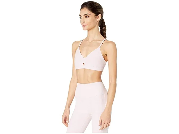 Alo Yoga - Alosoft Lounge Bra in Soft Pink Heather, Size: Small