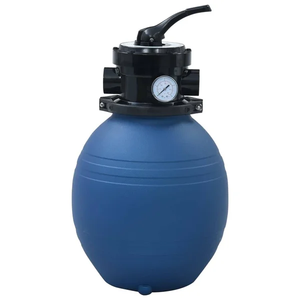 vidaXL Pool Sand Filter with 4 Position Valve Blue 11.8x22 92246, 11.8" x 24.4"