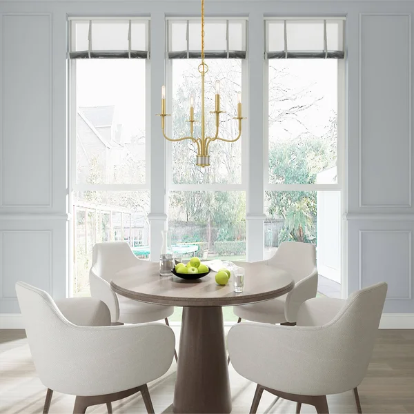Livex Lighting 51324-12 Lisbon 4-Light Mini Chandelier - Satin Brass